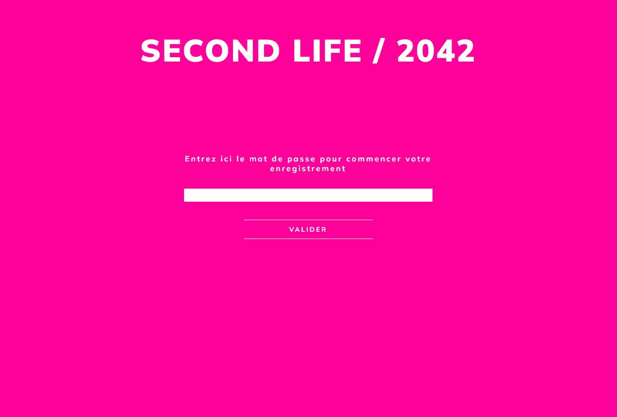 Capture d'écran de la page d'accueil du site de Second-Life 2042